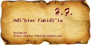 Hübler Fabióla névjegykártya